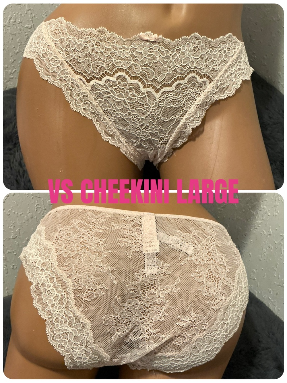 Victoria's Secret Lace Cheekini Panty - Cream